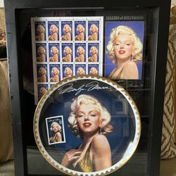 Marilyn Monroe Collector Plate And Stamps