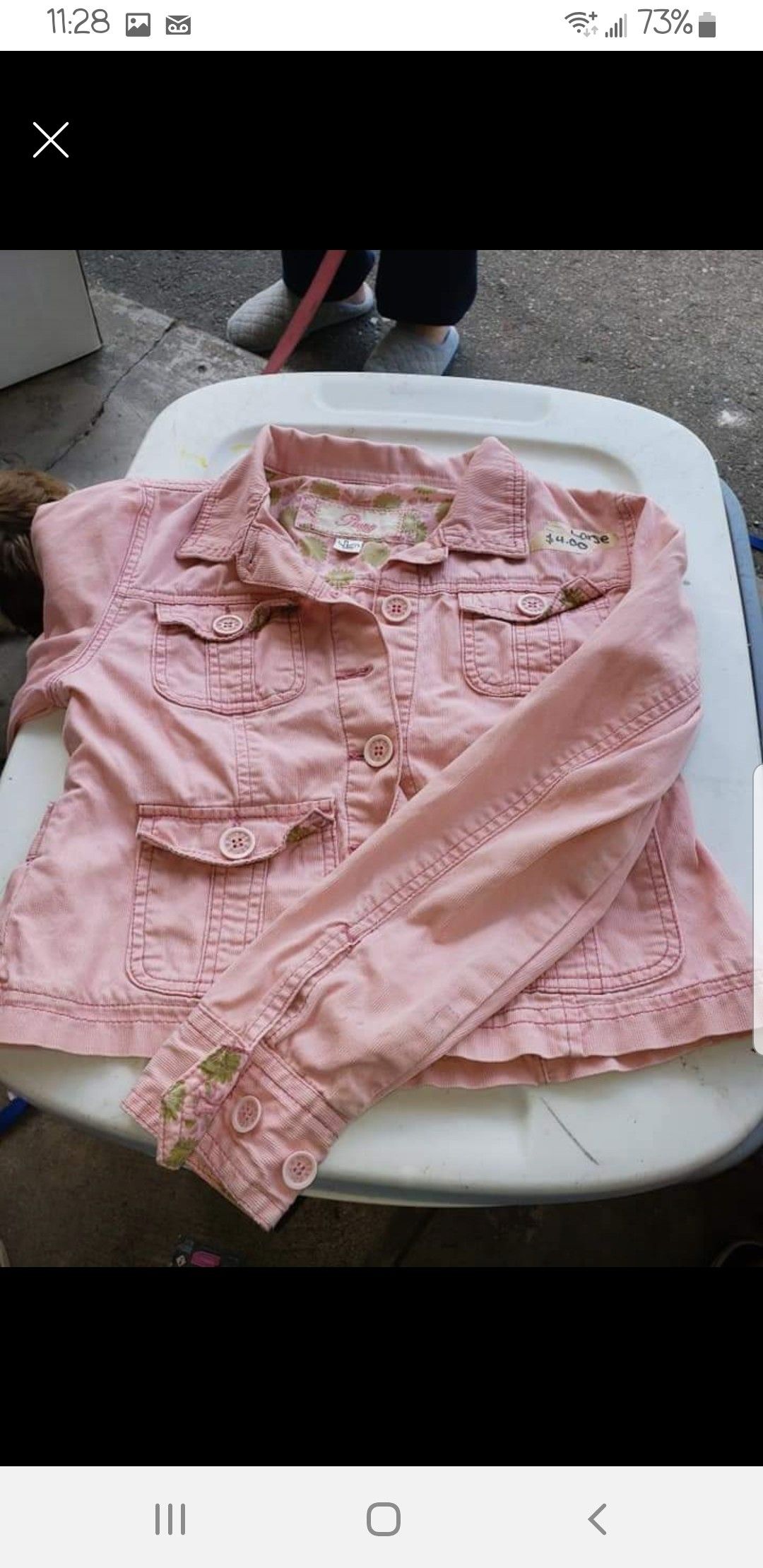 Girls pink jean jacket