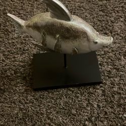 Metallic Fish Sculpture Faded Design