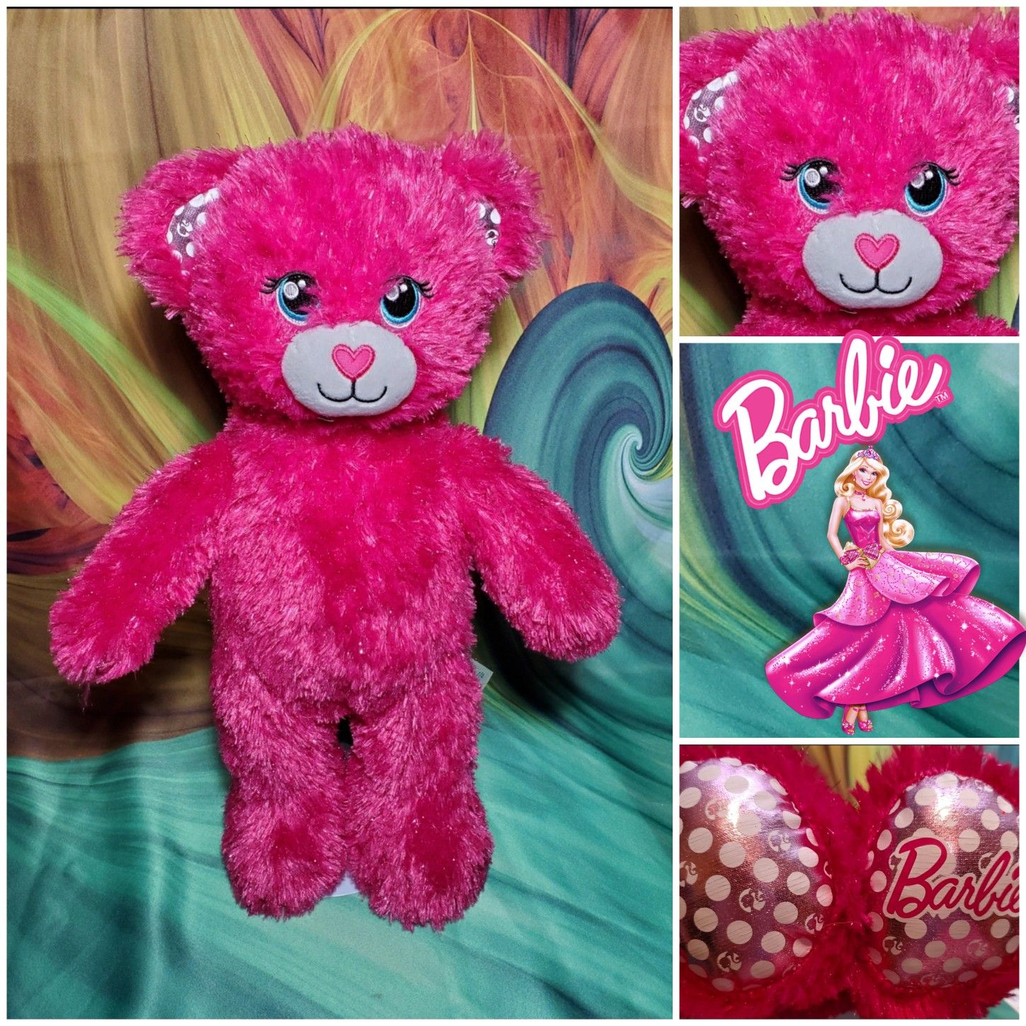 17" Build A Bear BARBIE Sparkly Pink Plush Teddy Retired Limited Edition Doll