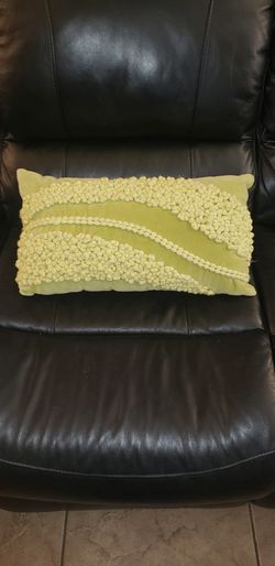 Green Pillow With Removable Cover