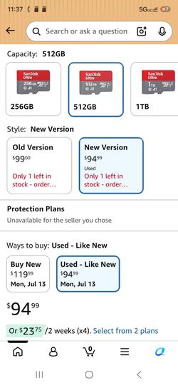 Scandisk 512GB SD Card