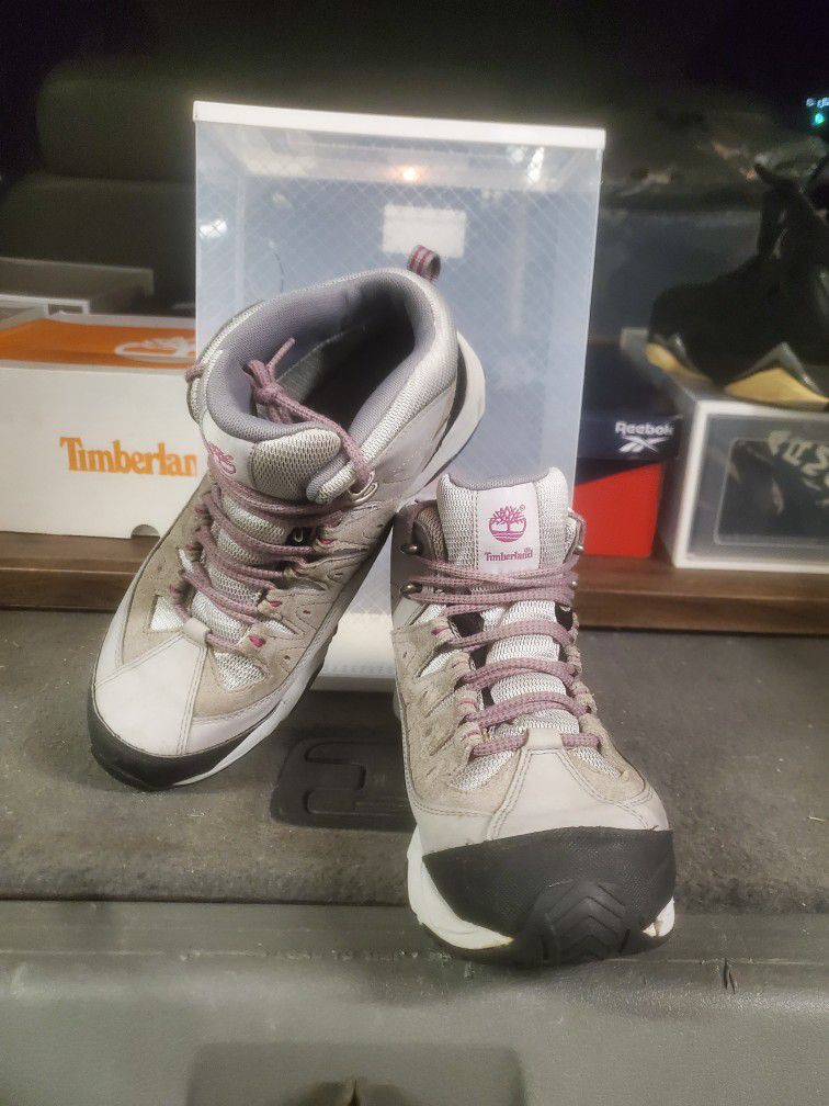 Timberland boots Waterproof leather hiking winter Gray women’s 9.5