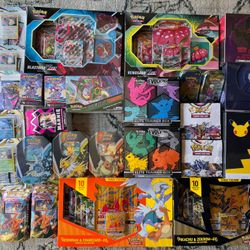 Lot of sealed Pokémon Sword & Shield products including Evolving Skies, Celebrations, Chilling Reign, Lost Origin, Brilliant Stars And Much More