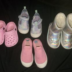 Toddler girls shoe lot Size 7 (4 pairs)