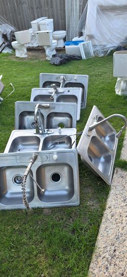 Kitchen Sinks with Faucets 33x22x6 ($40 each)