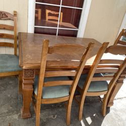Table And Chairs Or Seats Solid Wood