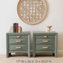 🌿 Modern Sage Green Nightstand Pair – $275 for the Set 🌿 📍 South Jordan, UT
