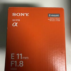 Sony E 11mm F1.8 Lens SEL11F18 — New Open Box