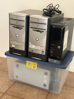 Lot of 4 Desktop PCs — 2 Working + 2 for Parts — HP & eMachines — Cheap Bundle