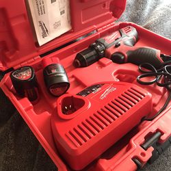 Milwaukee Power Drill With Two Batteries 