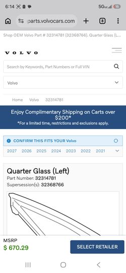 Volvo window