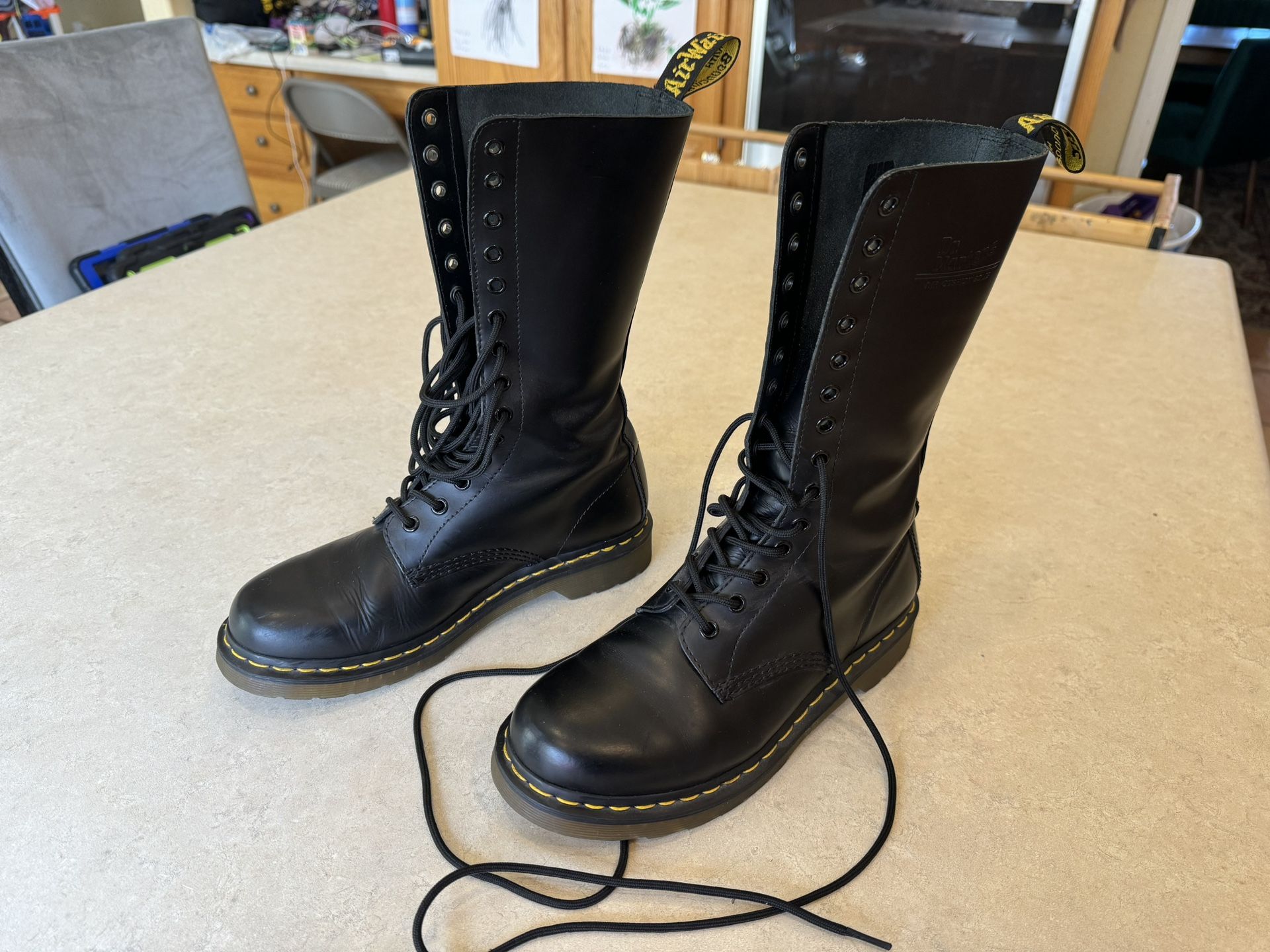 Dr. Martens Black Tall Lace Up Boot Size 9