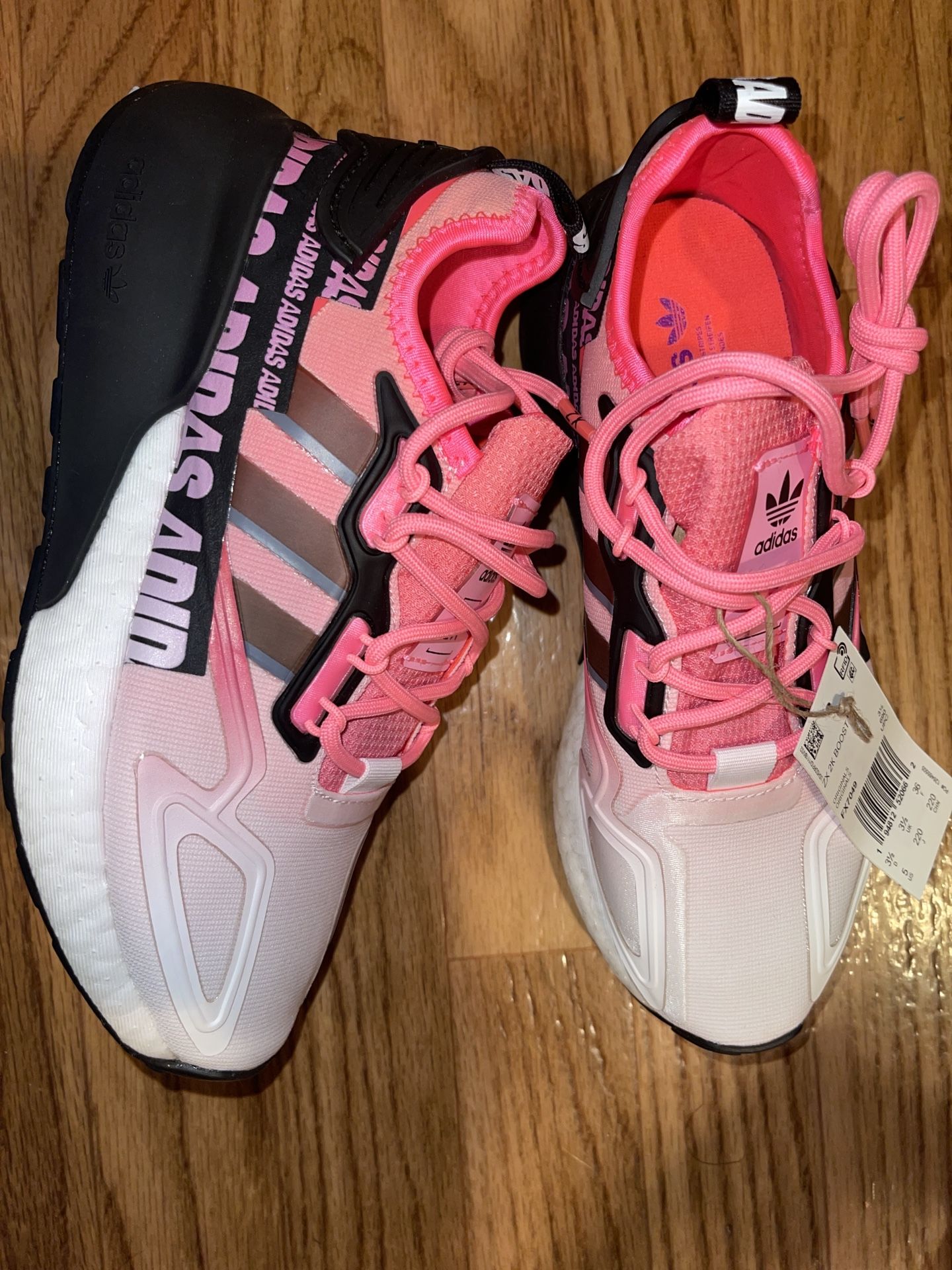 Size 5 adidas ZX 2K Boost Wordmark Heel Stripe Semi Solar Red 2020