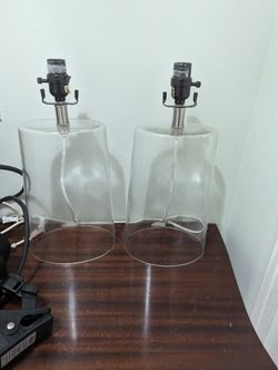 Two Glass Lamps Perfect For Crafting 