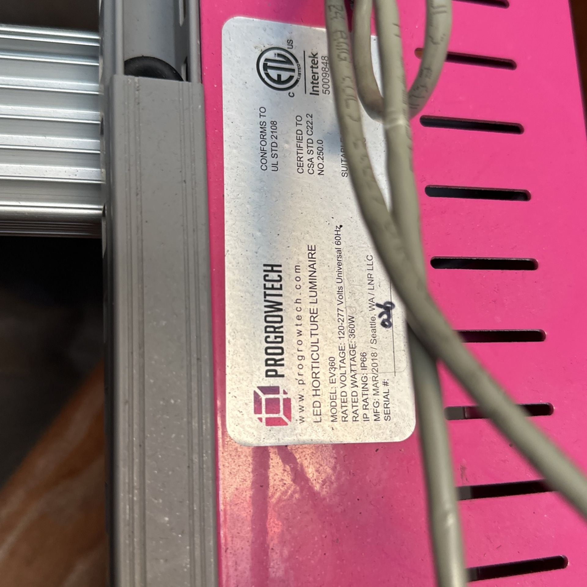 Progrowtech EV360 GROW LIGHT