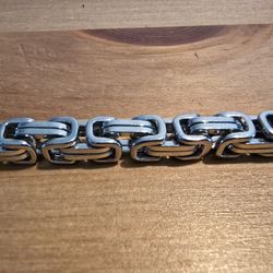 STAINLESS STEEL SILVER 8MM  BYZANTINE TURKISH  BOX  BRACELET 