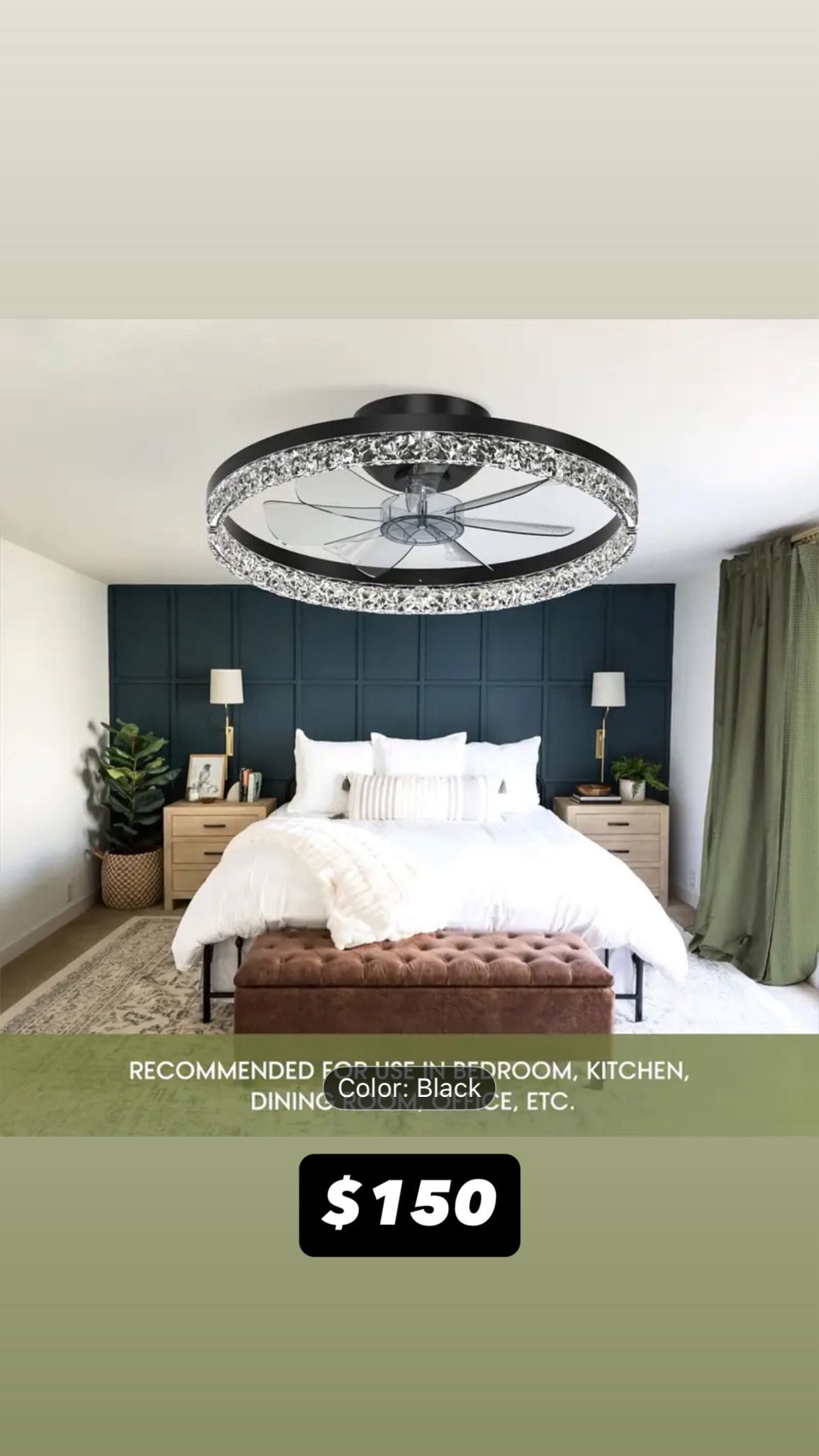 New 20 Inch Ceiling Fan With Led Light 