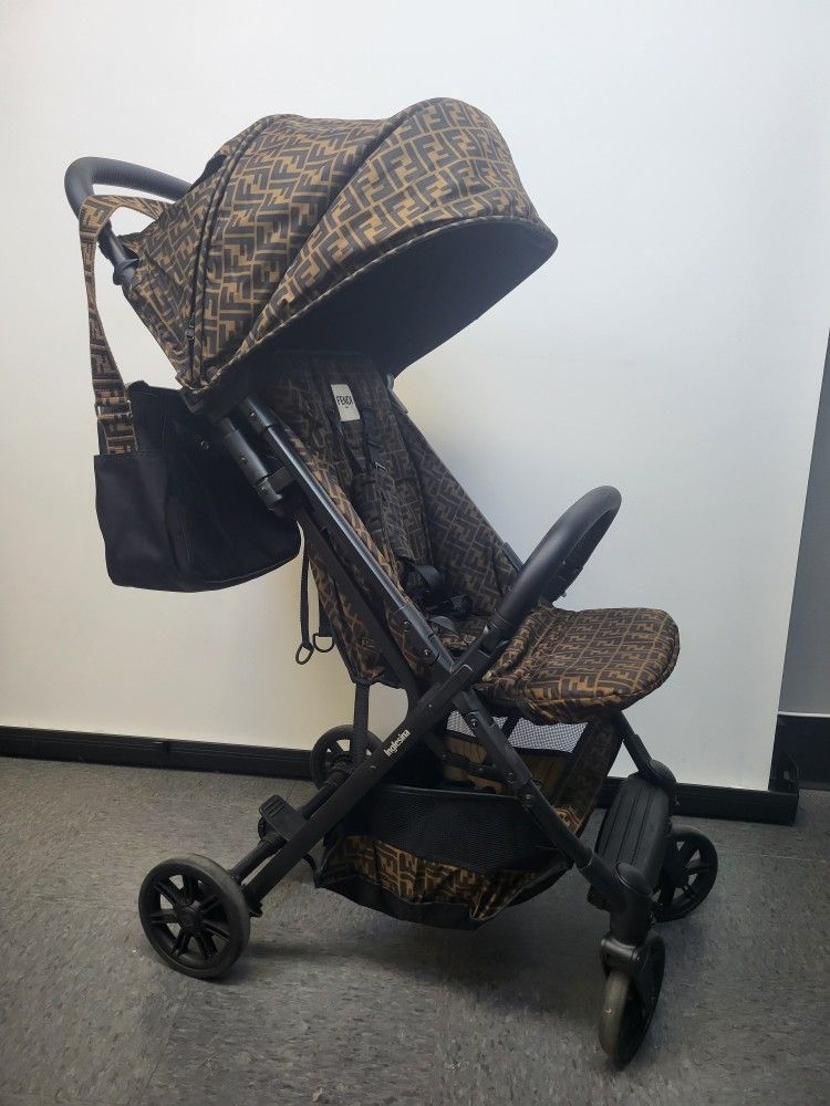 Fendi Baby FF logo stroller With Bag
