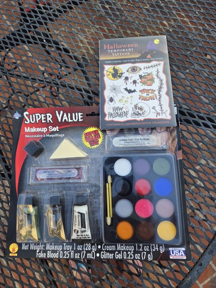 Halloween Makeup Kit and Tattoo Kit