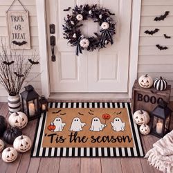 Cute Ghost 2 Pcs Halloween Layered Doormat Set