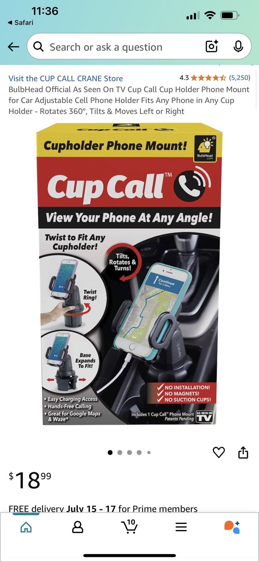 Cup Call Car Phone Mount 