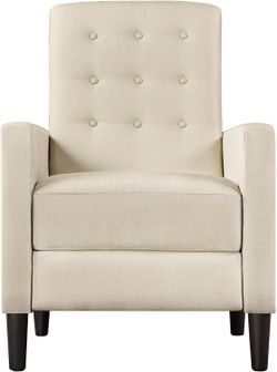 Yaheetech Fabric Recliner Chair Mid-Century Modern Recliner Adjustable Single Recliner Sofa with Thicker Seat Cushion Tufted Upholstered Sofa with Poc