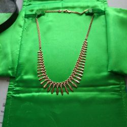 Fringe Cleopatra Style Necklace 9.25 Silver