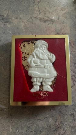 Lenox Gold and White Santa Porcelain Ornament