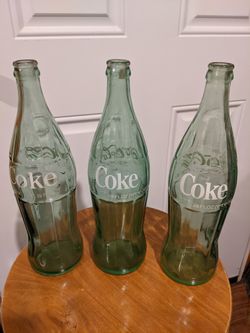Coca Cola 26oz Family Size Glass Bottles 1950's