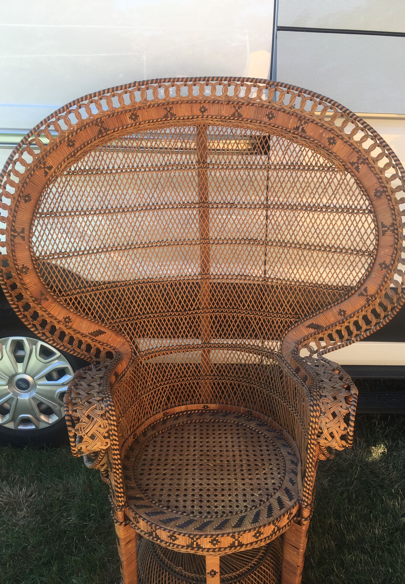 Vintage mcm rattan king cobra peacock chair 60’s