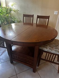 Wood Dining Table with Chairs Set
