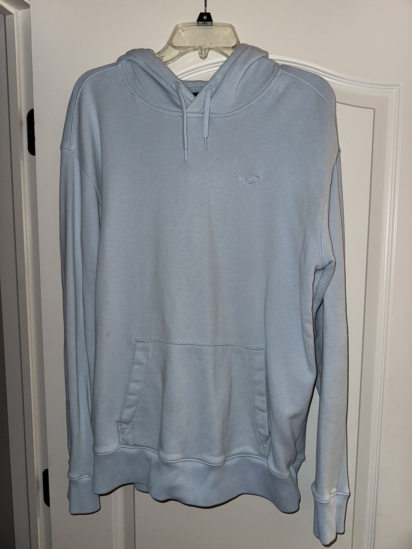 Men’s Hollister Light Blue Hoodie, Medium