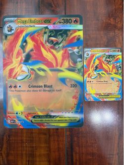 Pokemon Mega Emboar EX Ascended Heroes Promo Lot of 2 Standard & Jumbo MINT 🔥