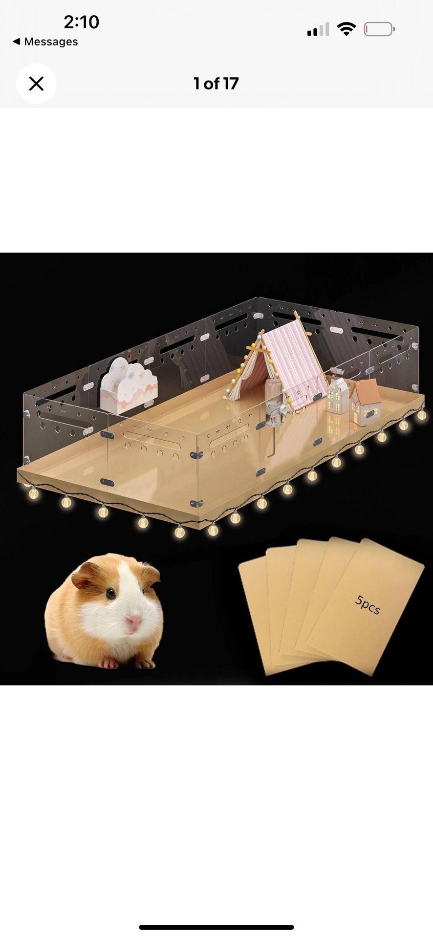 COZIWOW Acrylic Guinea Pig Cage, 4ft x 2ft DIY Extendable Large Habitat Fence