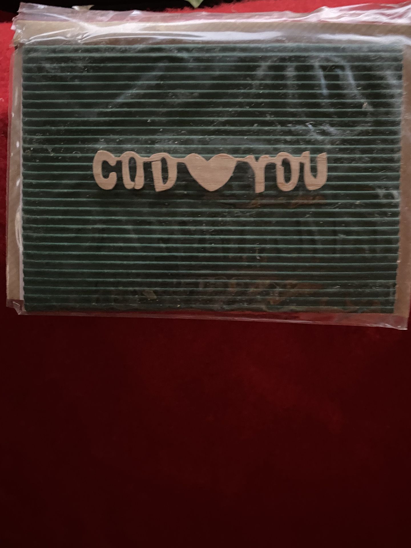Handmade Greek God Loves You Wooden Card Imported From Greece