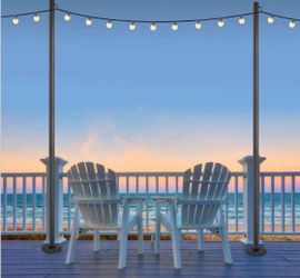 Excello Global Products 10 ft. String Light Pole, 2-pack