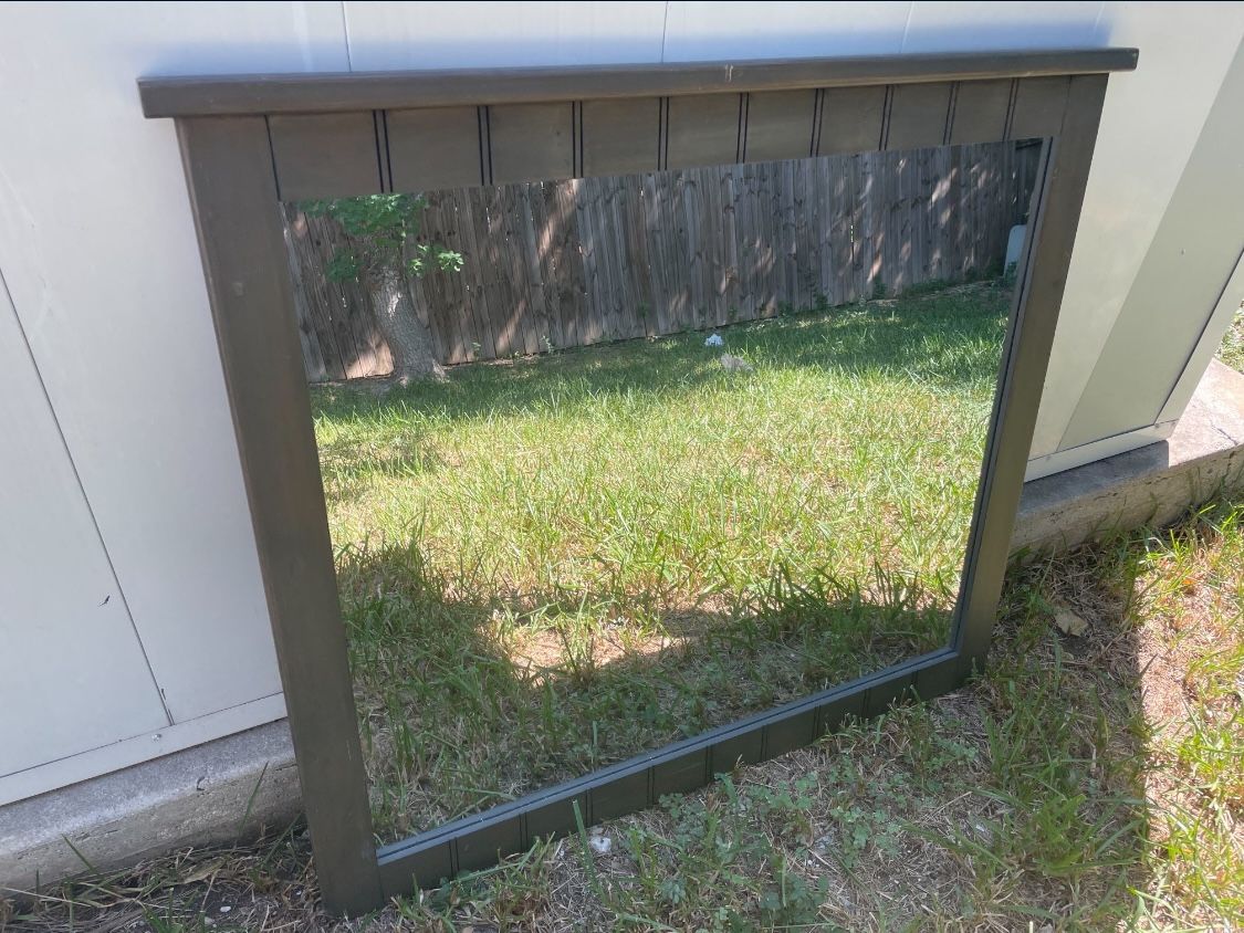 Large Grey Farmhouse Mirror