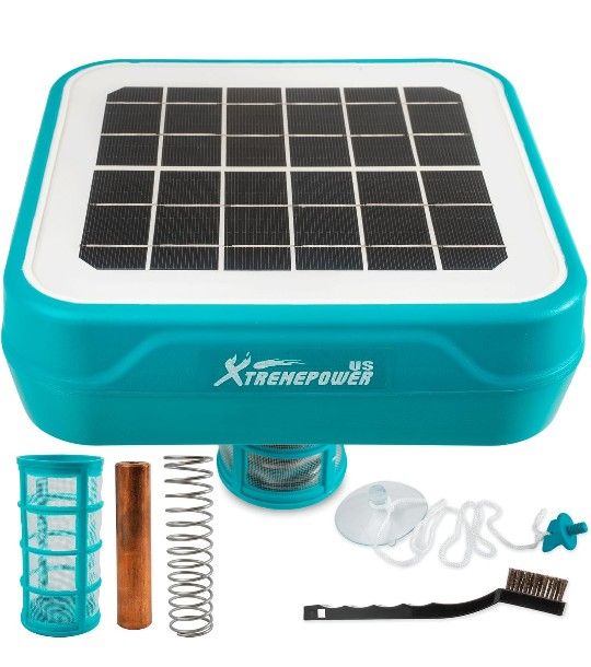 Solar Pool Ionizer - Floating Water Cleaner & Purifier Keeps Water Clear, 85% Less Chlorine, Compatible with Fresh and Salt Water Pools & Spas