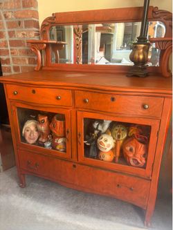 Unique Antique Orange Buffet Display