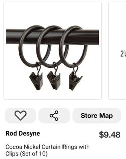 Curtain Rings with Clips (Set of 10)
