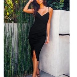 Lulus Black Midi Dress