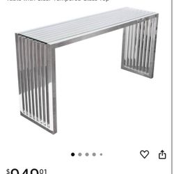 Diamond Sofa SOHO Polished Stainless Steel Console Table – Modern Design