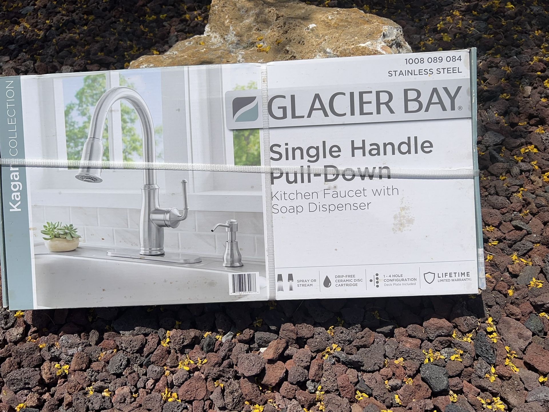 Glacier Bay kitchen faucet with soap dispenser