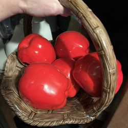 Glass Basket Of Apples 