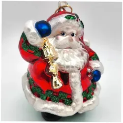 Hand-Painted Blown Glass Santa Claus Ornament