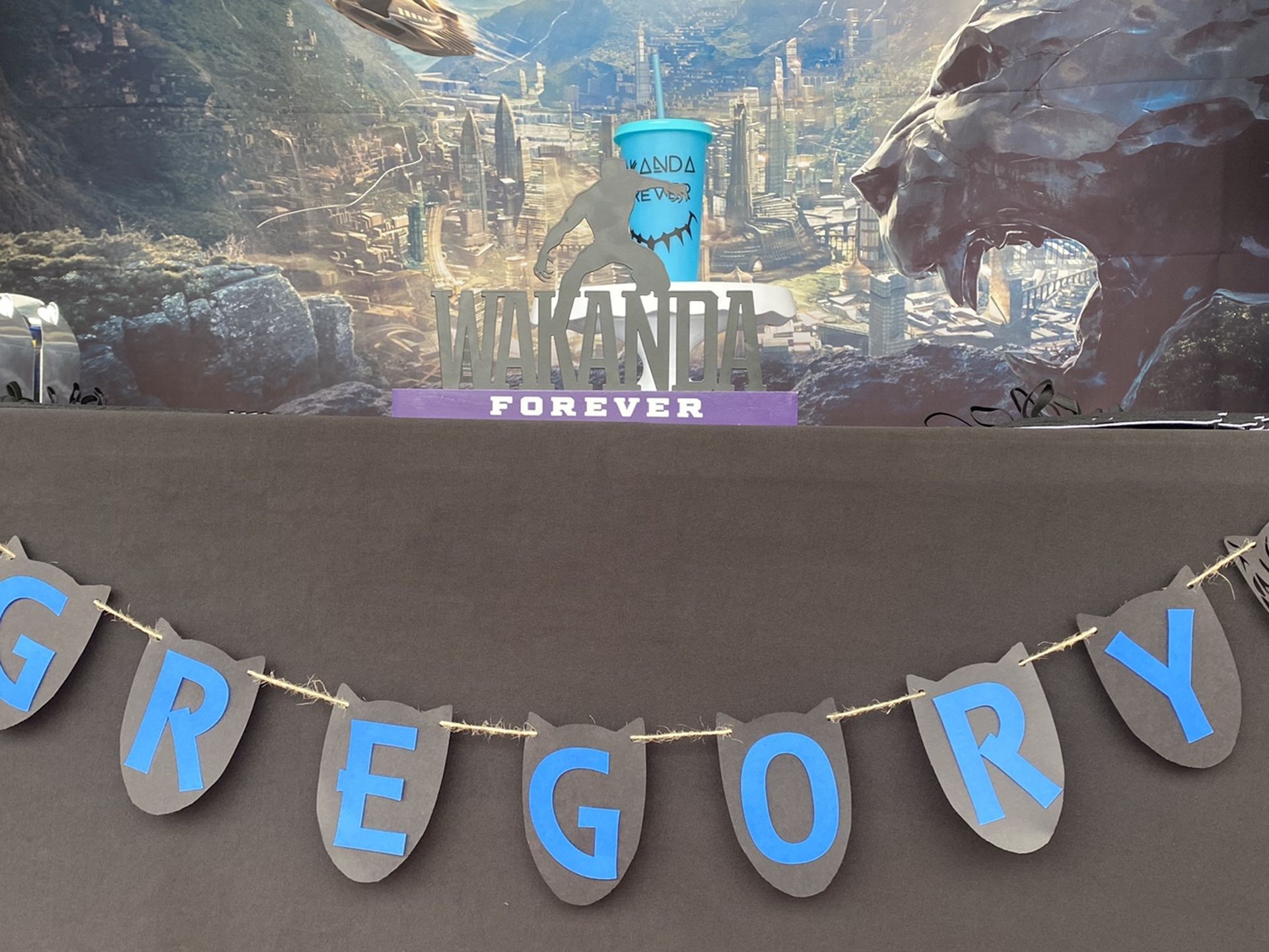 Personalized Black Panther Birthday Banner