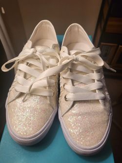 Jack Rodgers White Sparkle SNEAKERS SIZE 6.5