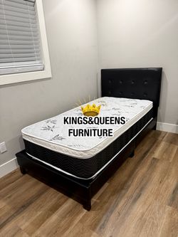New twin bed frame with mattress