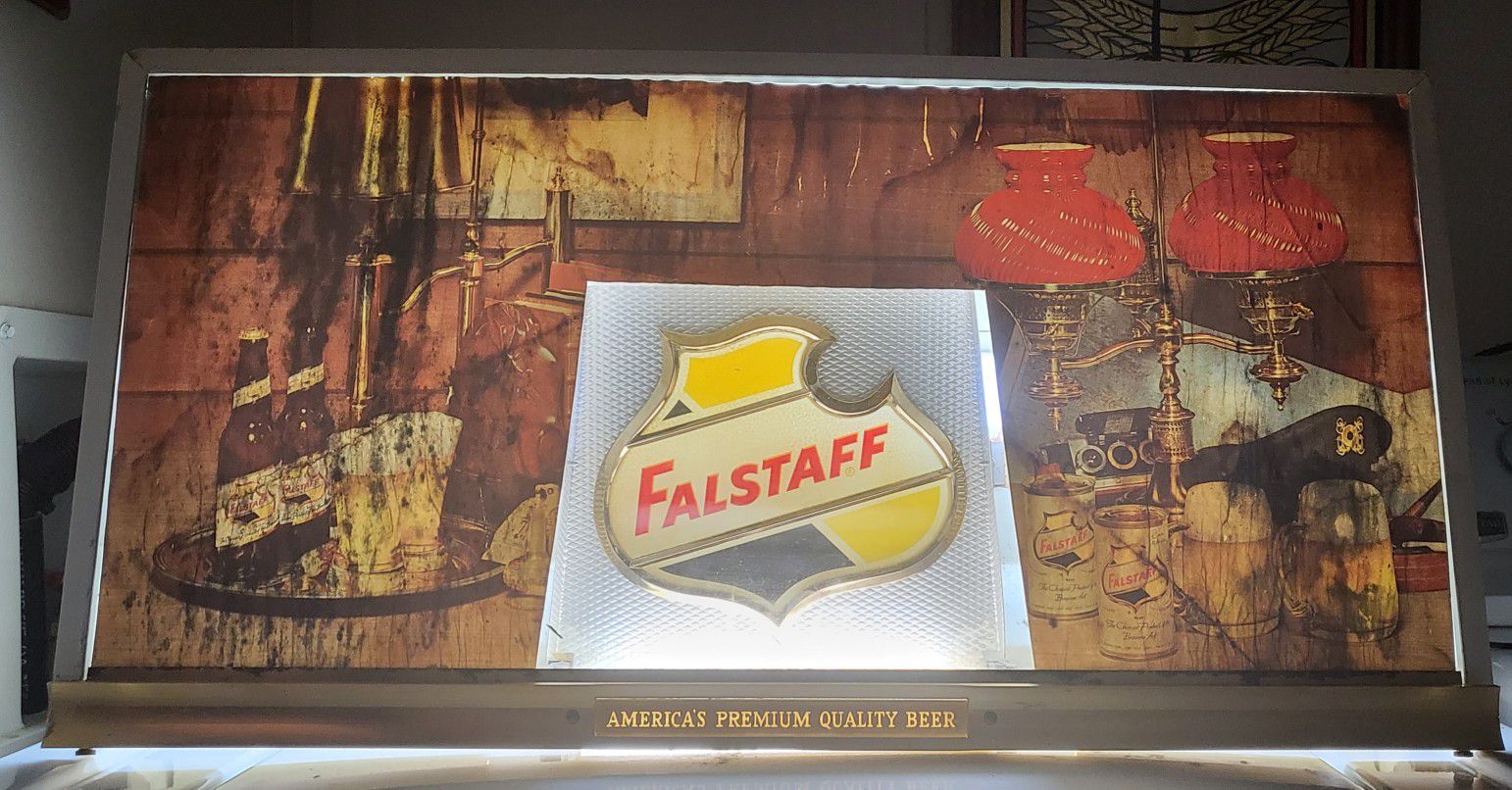Falstaff Beer Lighted Counter Store Display 